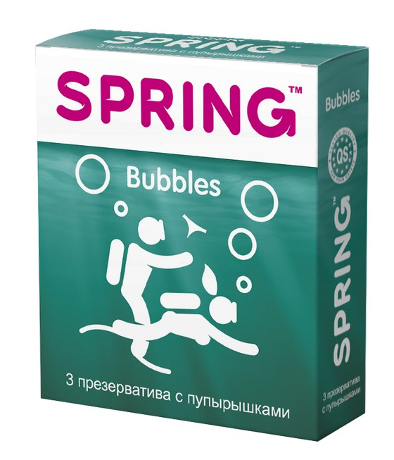 Презервативы &quot;Spring Bubbles&quot; с точечной поверхностью, 3шт 